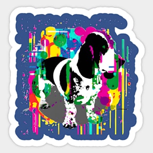 Basset Hound Dog 90s Retro Vintage Artwork Sticker